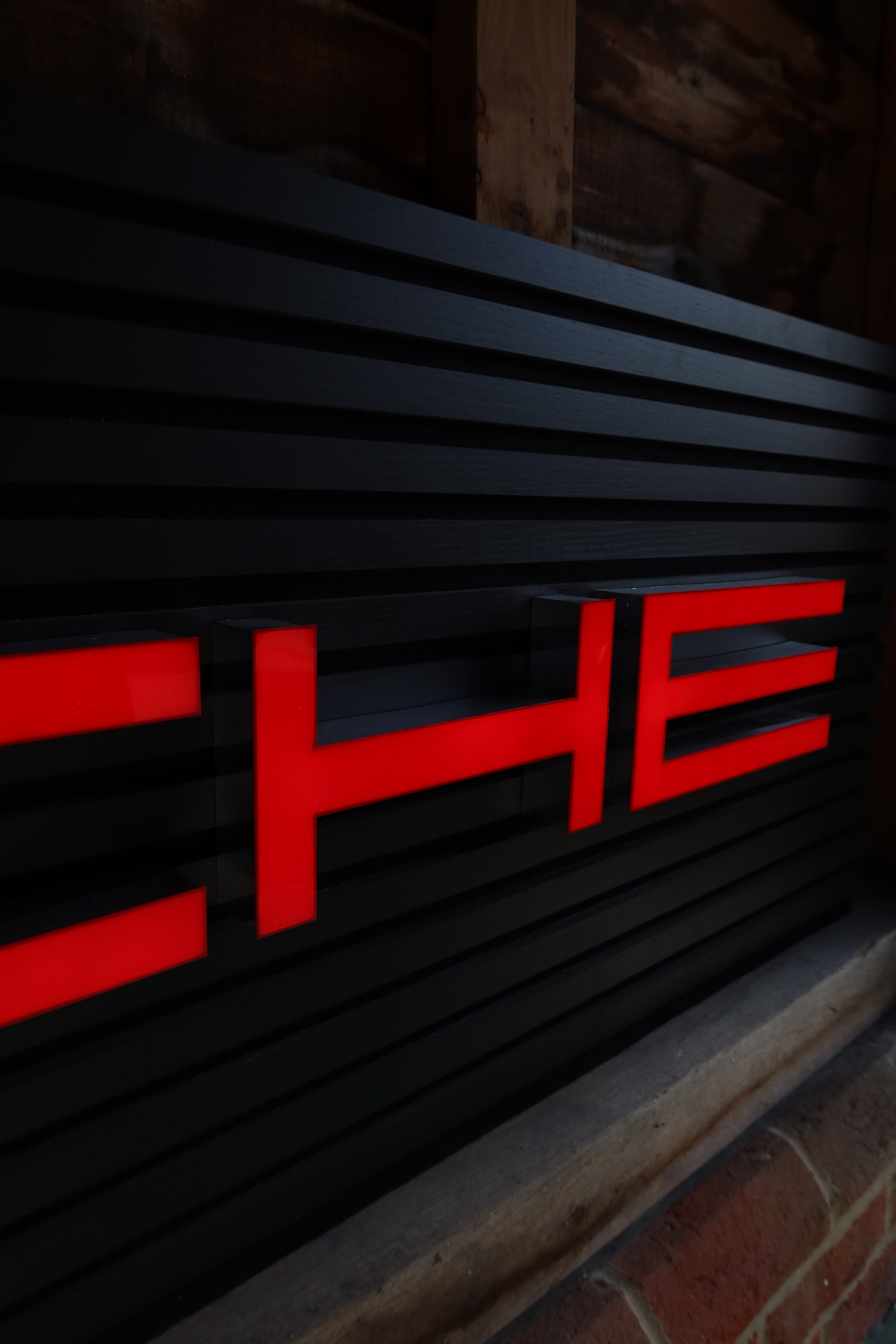 Illuminated Porsche Showroom Sign