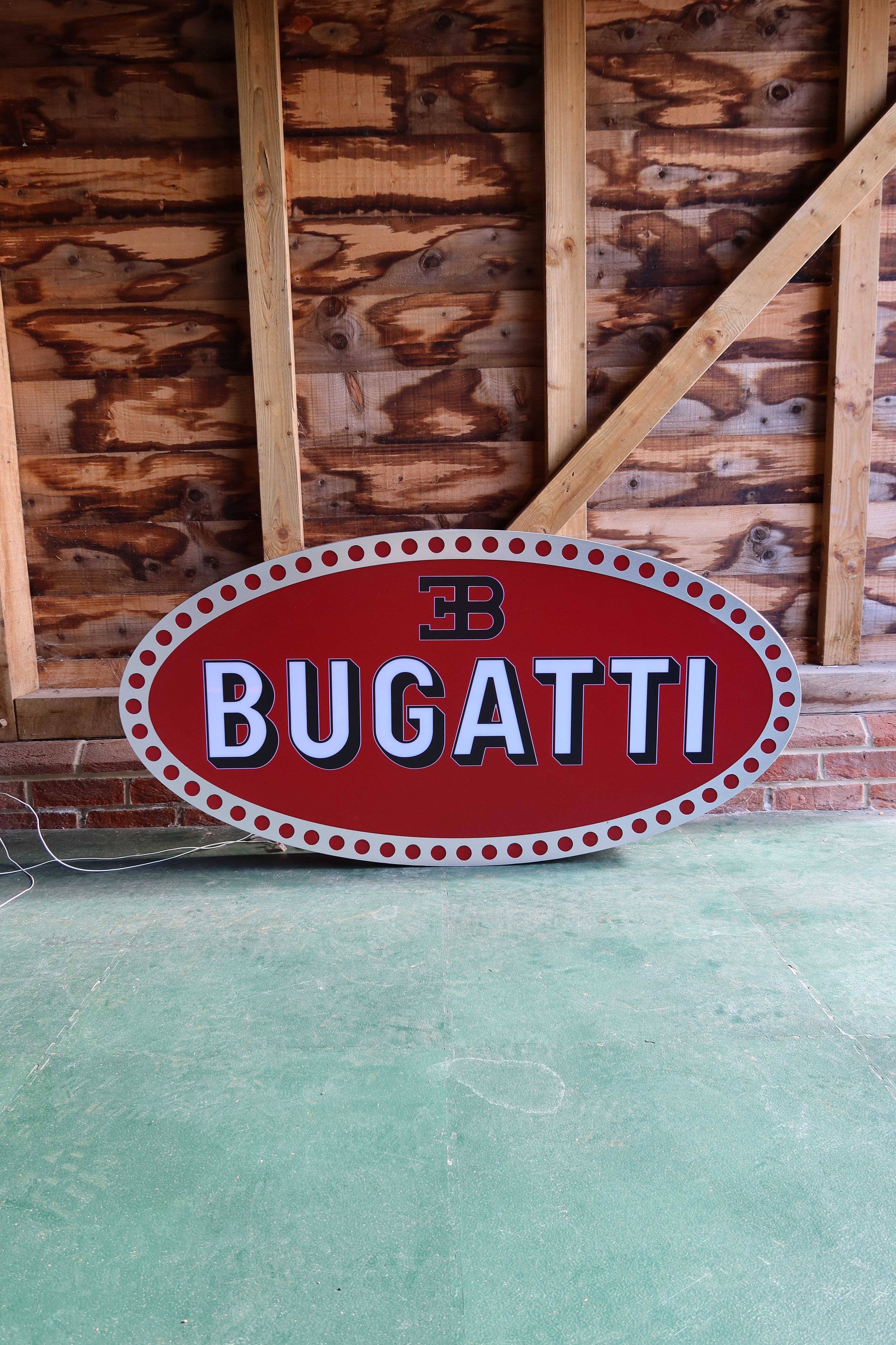 Illuminated Bugatti Showroom Sign