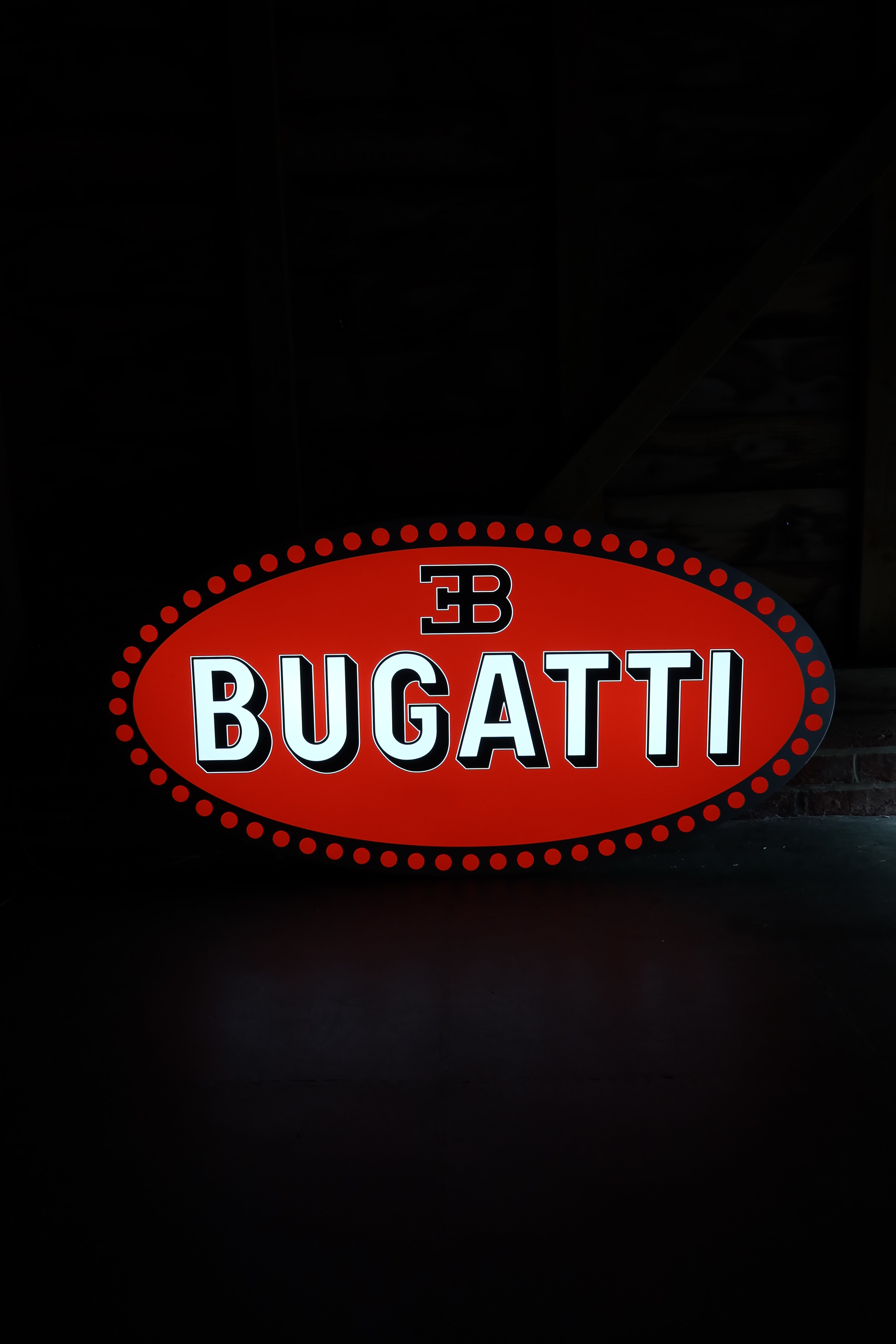 Illuminated Bugatti Showroom Sign