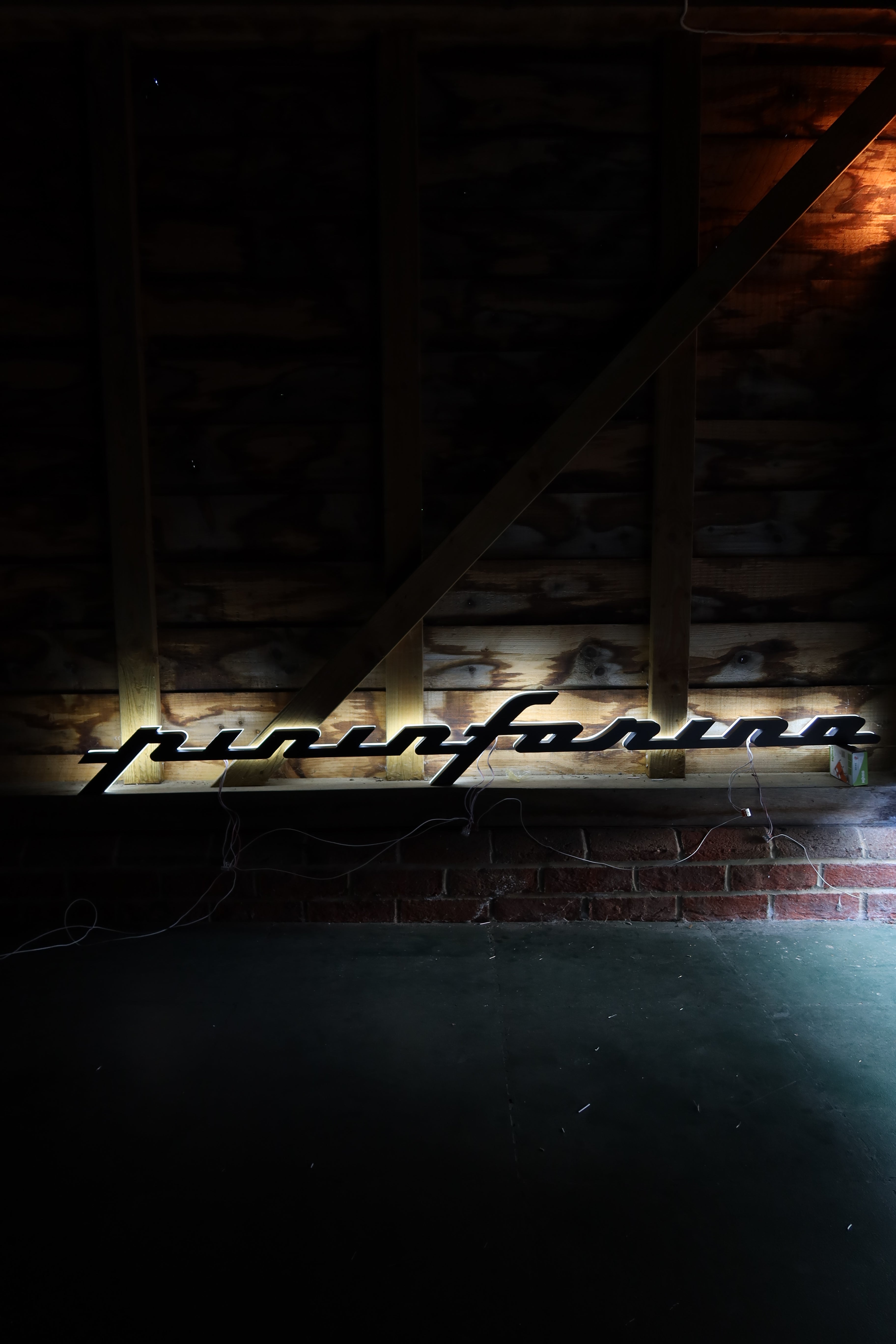 Illuminated Pininfarina Showroom Sign