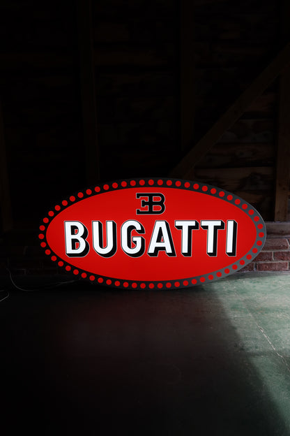 Illuminated Bugatti Showroom Sign