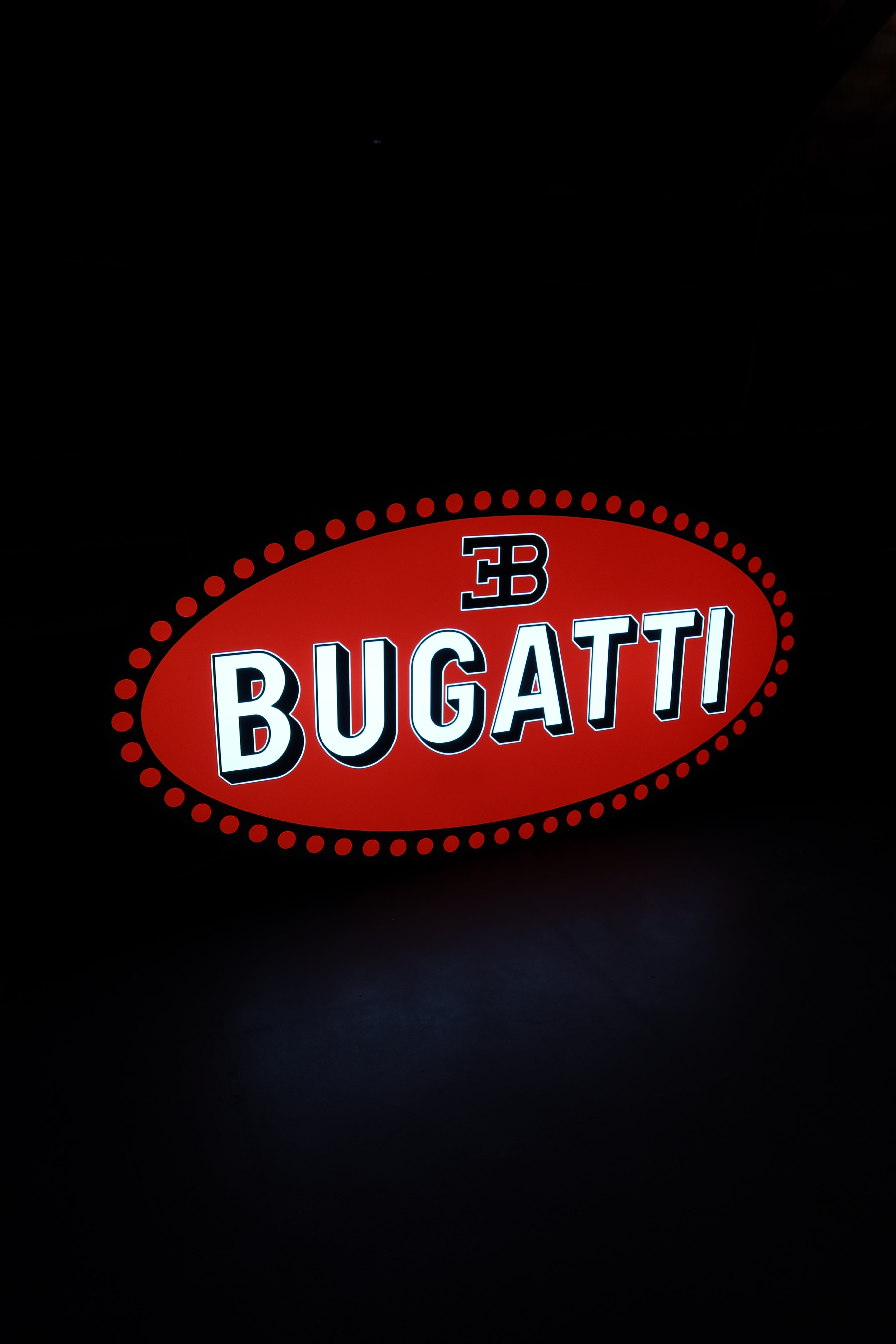 Illuminated Bugatti Showroom Sign